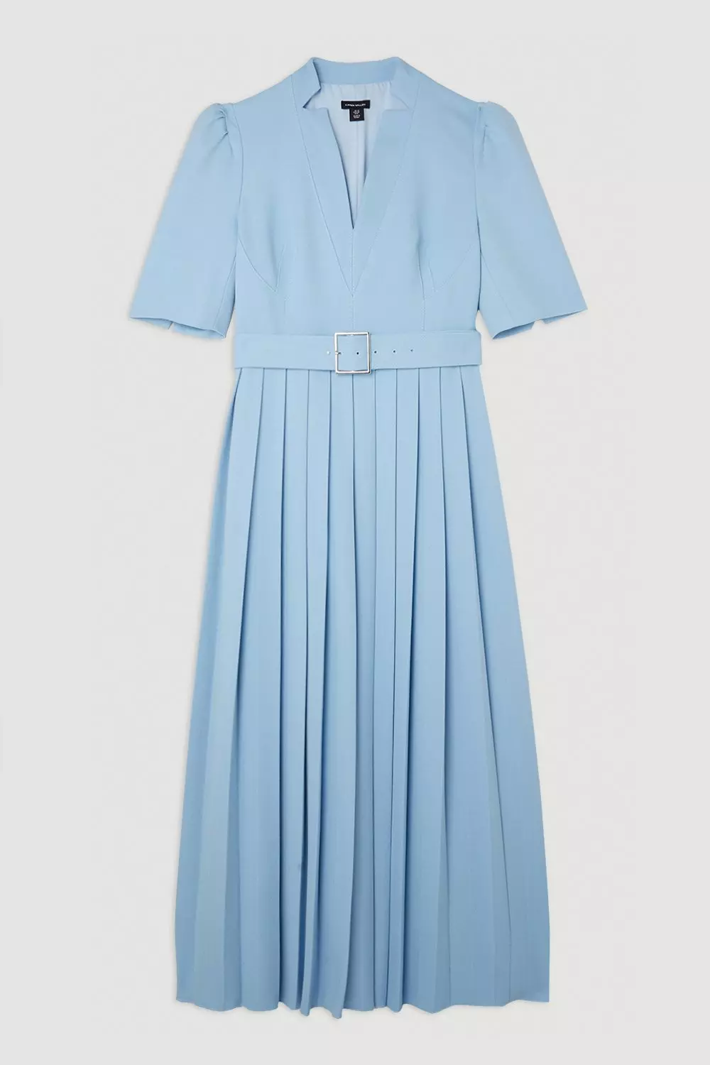 Structured Crepe Forever Pleated Midi Dress Karen Millen